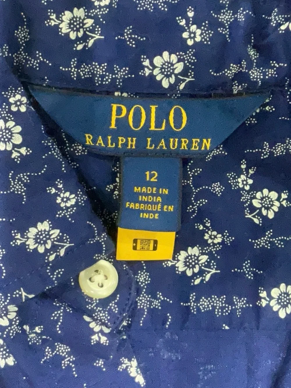 Girls dress - by Ralph Lauren polo Navy Floral Button-Up dress - size 12